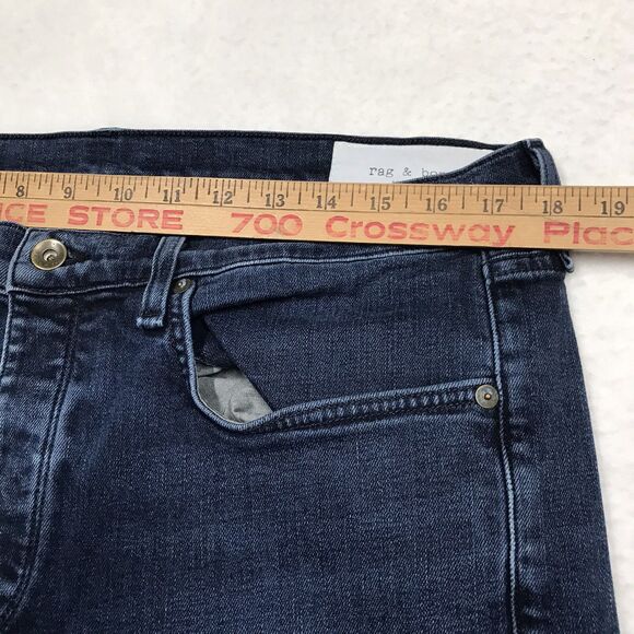 rag & bone Men's Slim Jeans - Dark Blue - Picture 13 of 16
